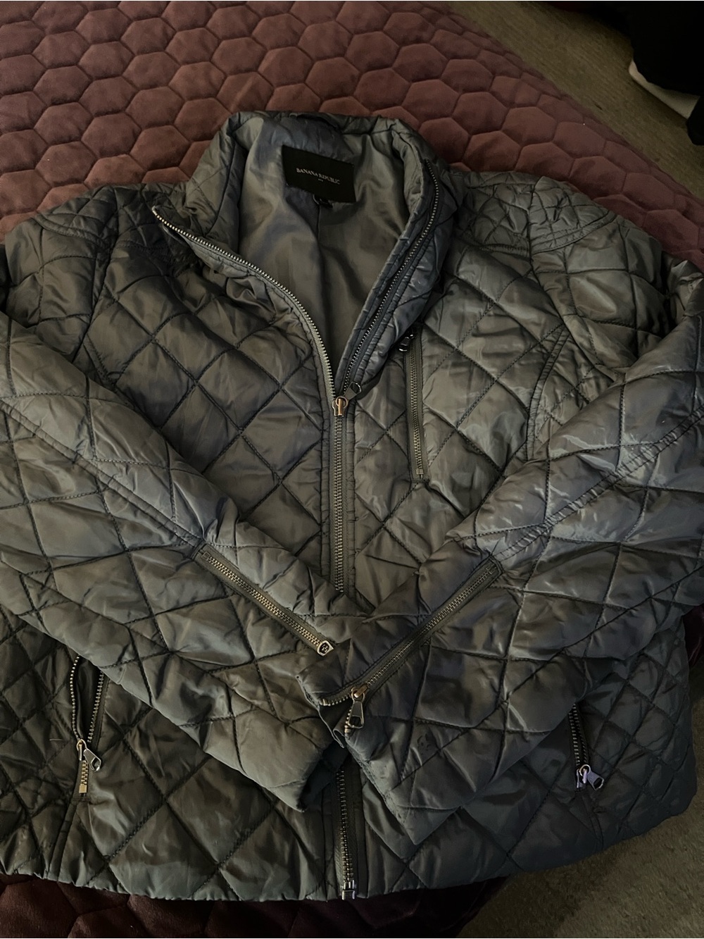 Banana Republic Quilted Kids' Gray Puffer Jacket